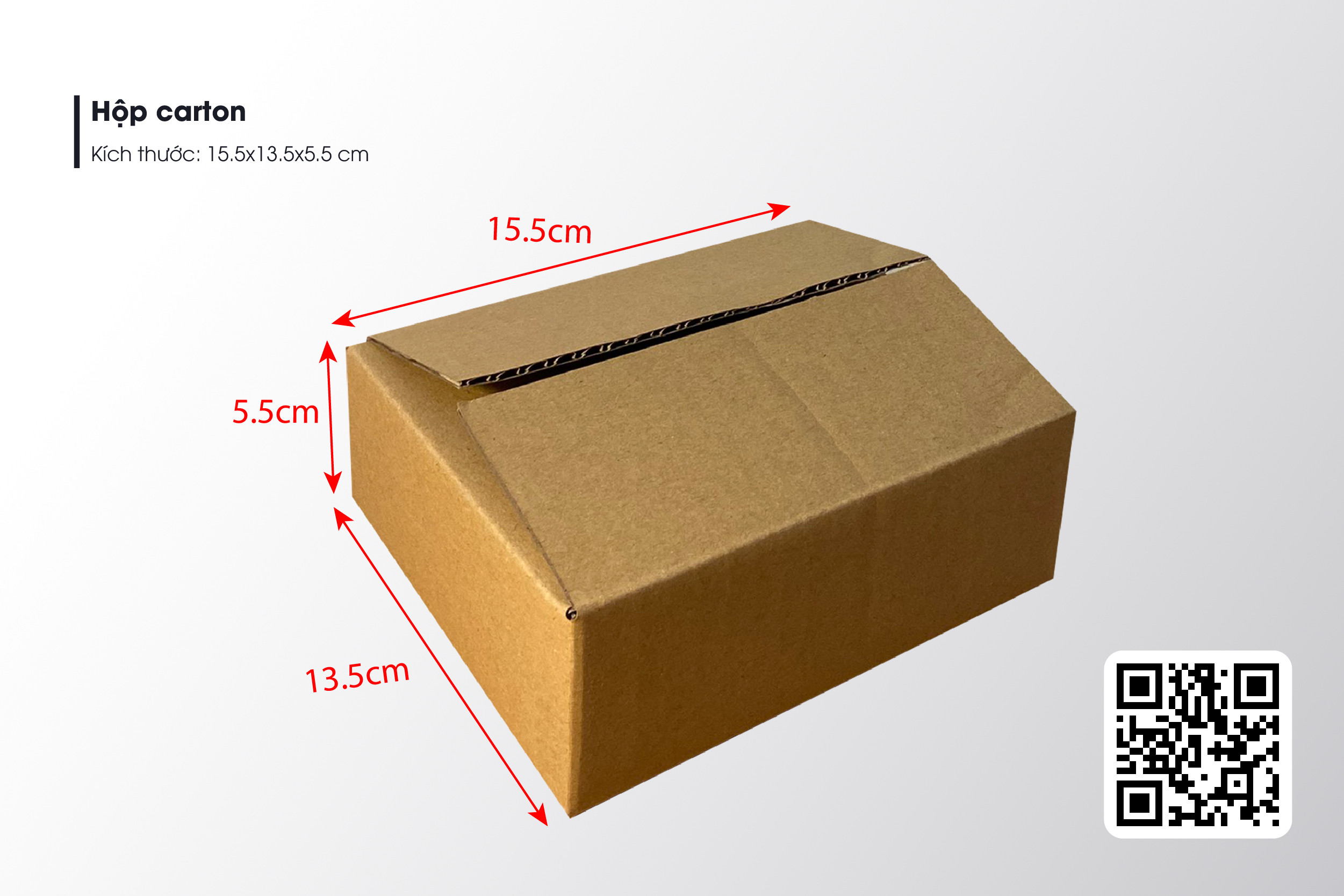 Combo 50 hộp carton 3 lớp 15.5*13.5*5.5 cm
